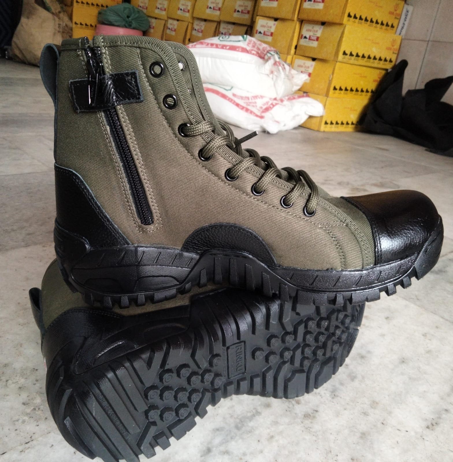 Jungle Boots with Zip by Rinku