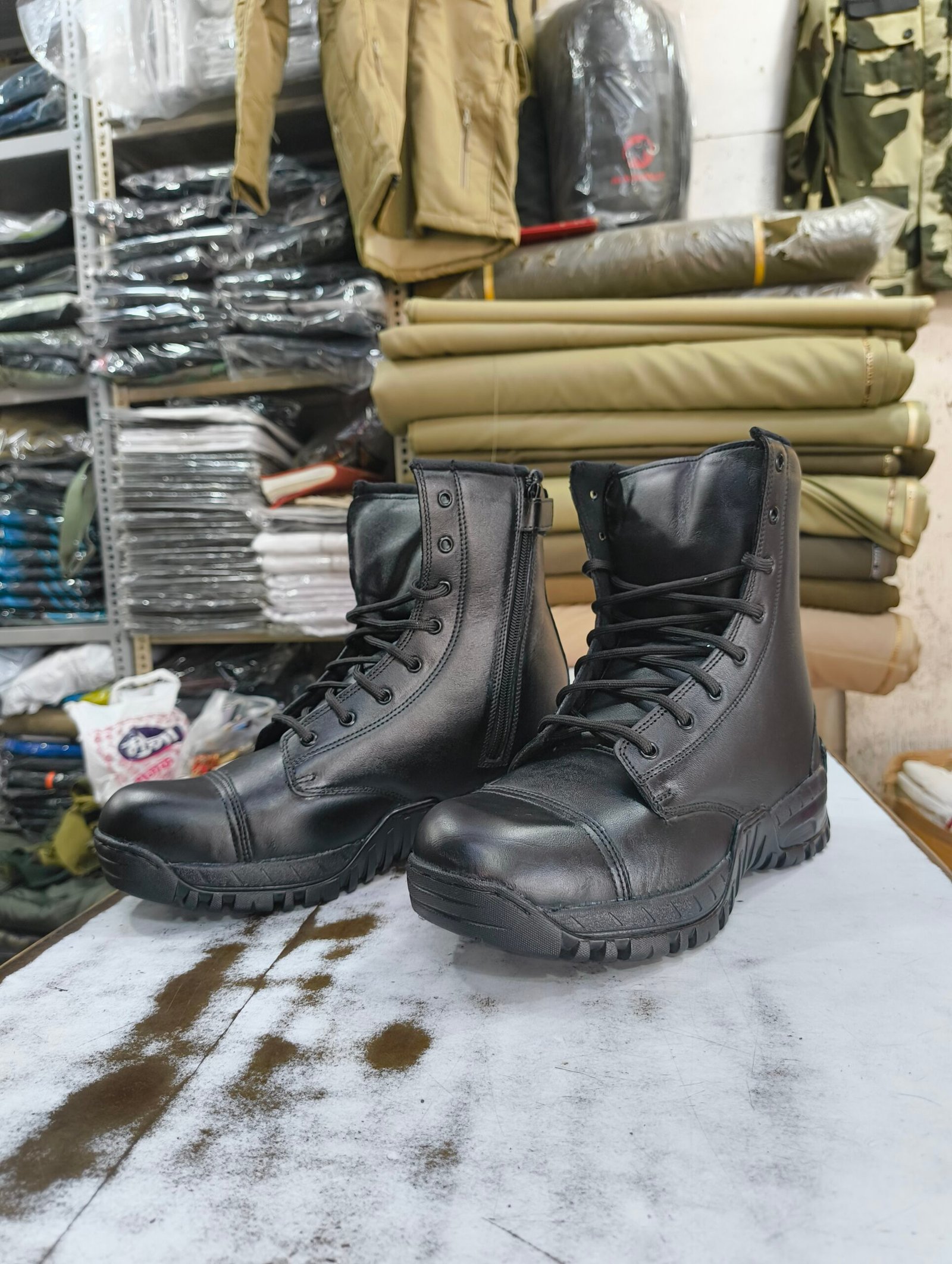 100% Leather Dm Boots with Zip by Rinku - Image 2